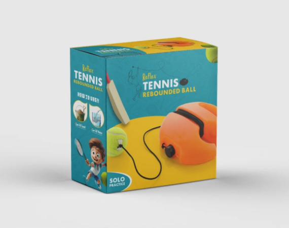 Kiddoz Club - Tennis Trainer Rebound Ball with String, Solo Tennis Set for Self Training, Cricket Practice Ball with Rope